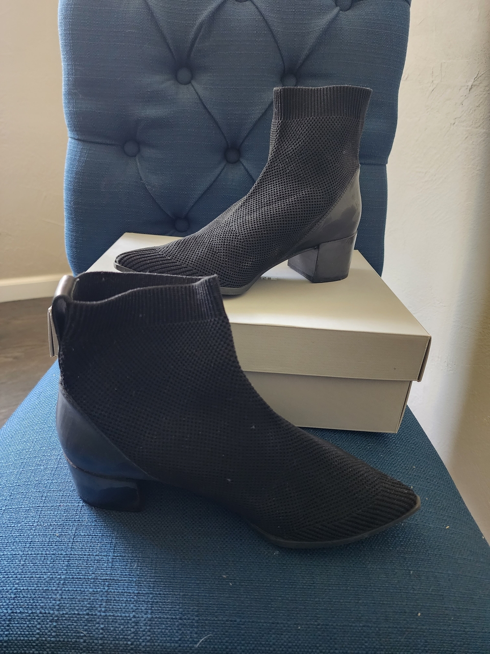 Everlane Black Knit Sock Ankle Boots Size 7.5